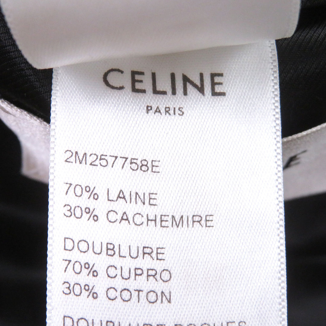 Great CELINE Chester coat 2M257758E Logo button Brown hair mens 44