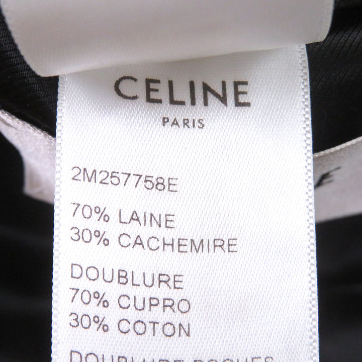 Great CELINE Chester coat 2M257758E Logo button Brown hair mens 44