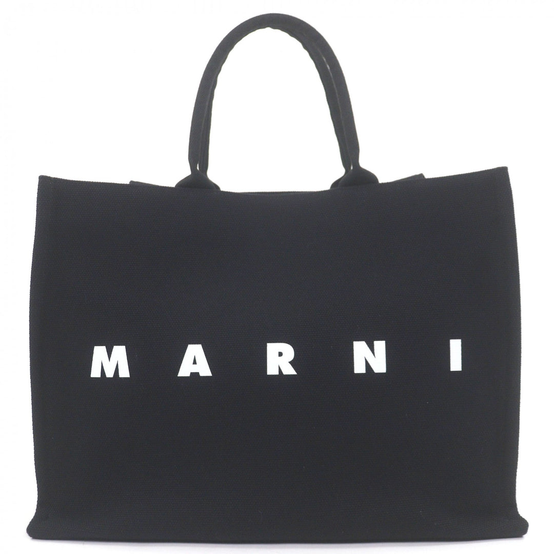 Excellent MARNI Tote Bag Logo print 2-way large black canvas mens