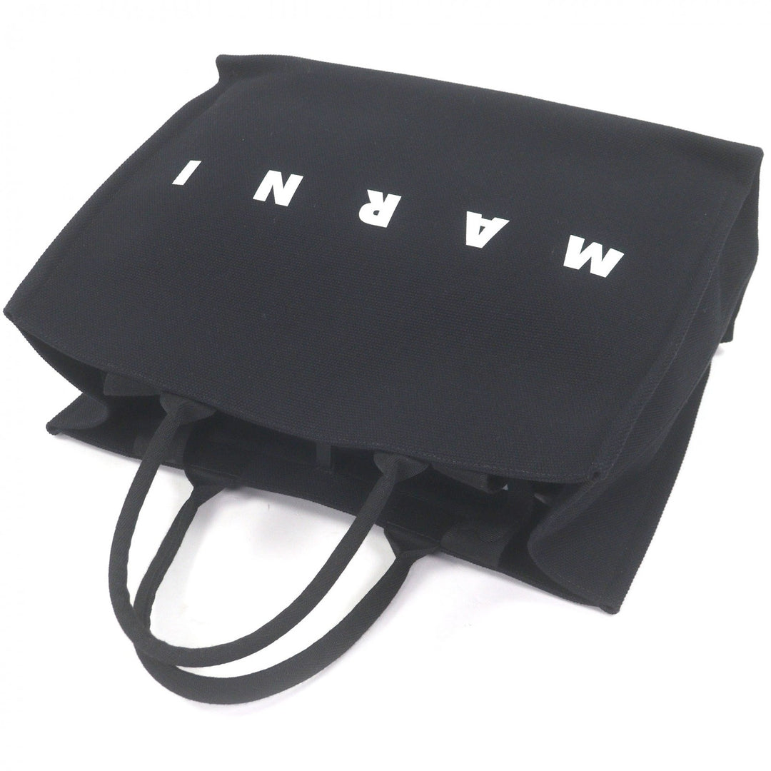 Excellent MARNI Tote Bag Logo print 2-way large black canvas mens