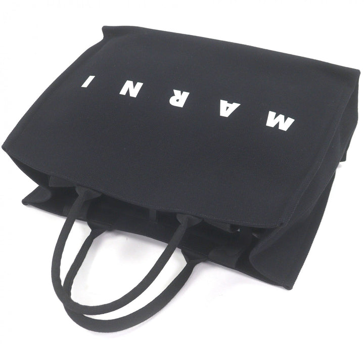 Excellent MARNI Tote Bag Logo print 2-way large black canvas mens