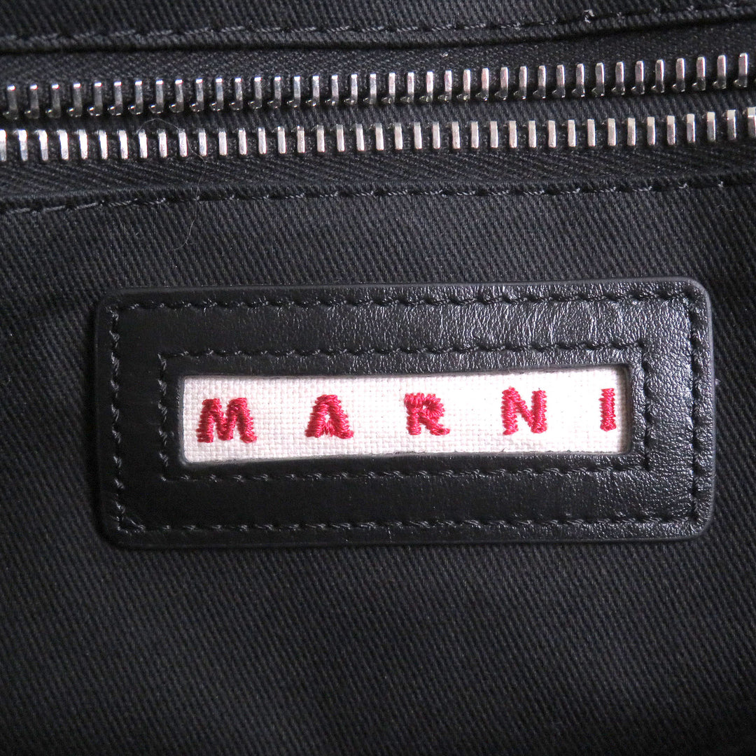Excellent MARNI Tote Bag Logo print 2-way large black canvas mens