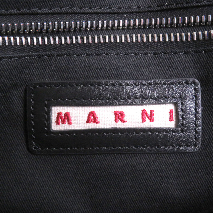 Excellent MARNI Tote Bag Logo print 2-way large black canvas mens