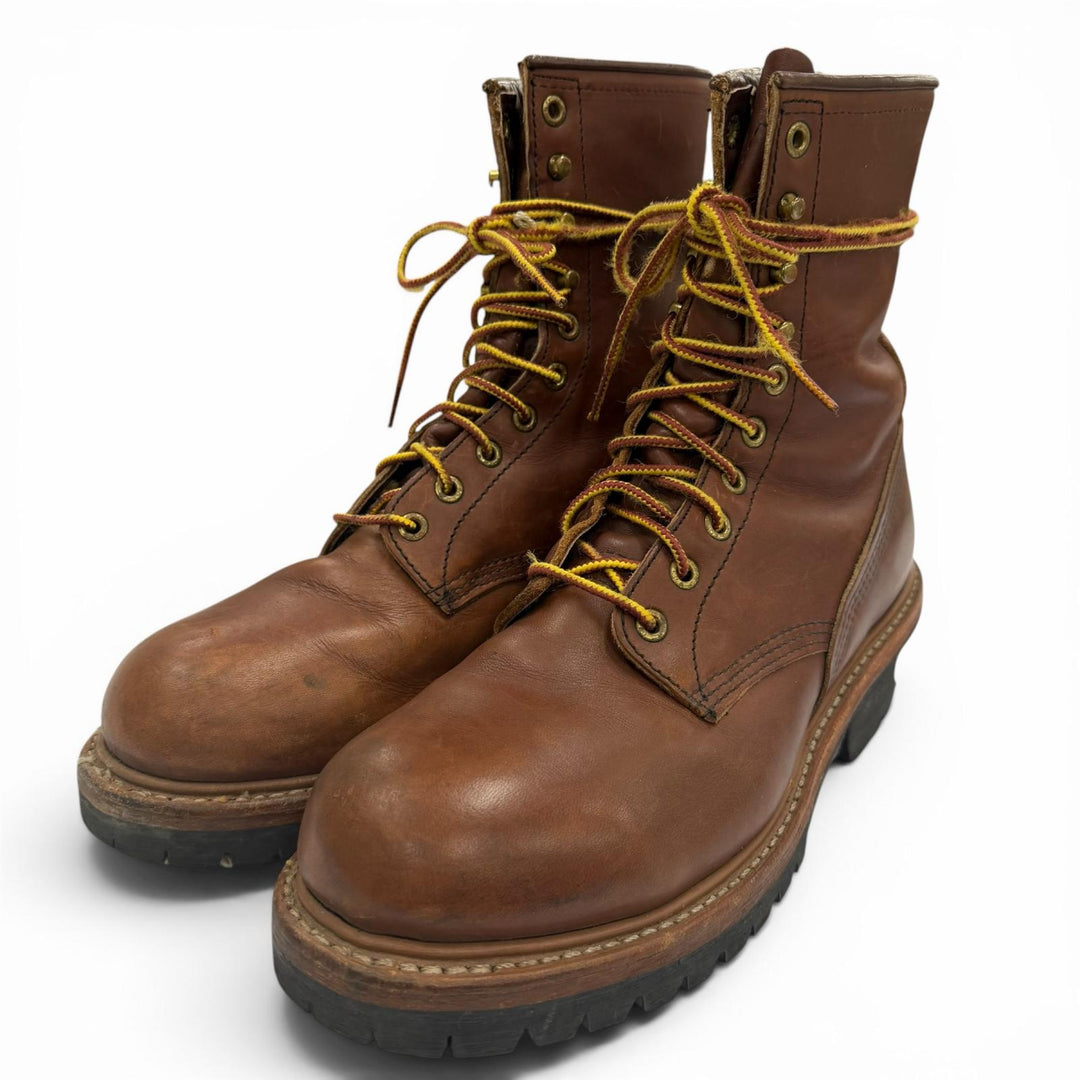 Very Good RED WING boots STEEL TOE Brown leather mens 8.5 4418