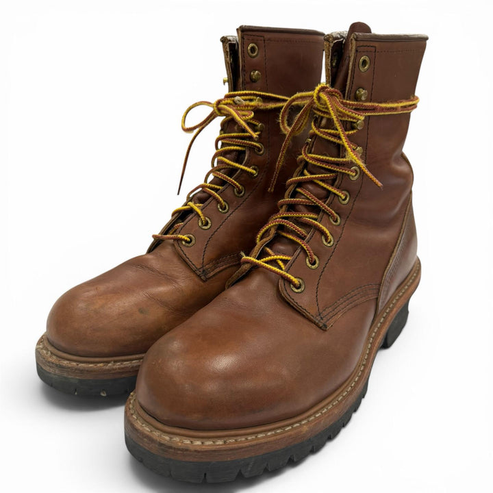 Very Good RED WING boots STEEL TOE Brown leather mens 8.5 4418