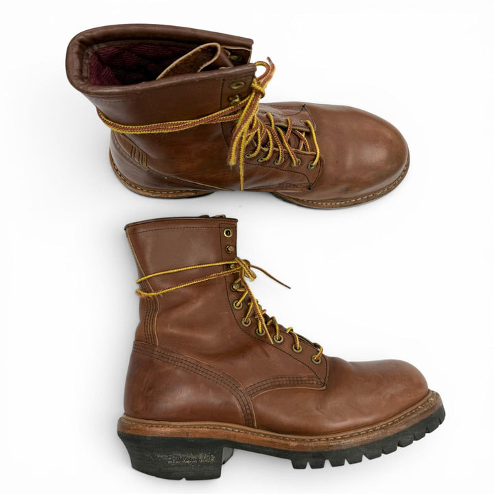Very Good RED WING boots STEEL TOE Brown leather mens 8.5 4418