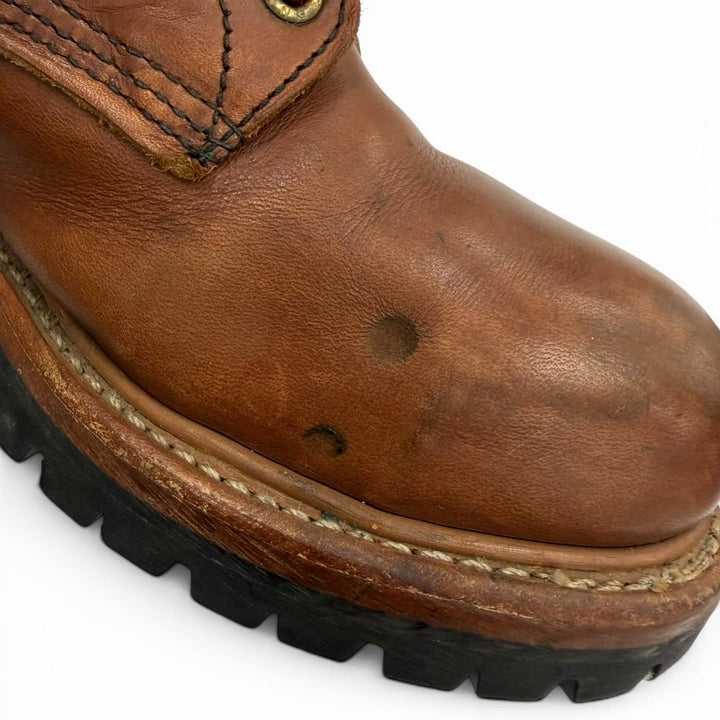 Very Good RED WING boots STEEL TOE Brown leather mens 8.5 4418