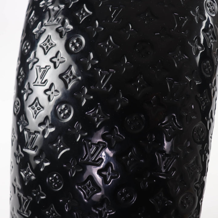 Great LOUIS VUITTON Knee-high boots Monogram rain boots black rubber Women 37