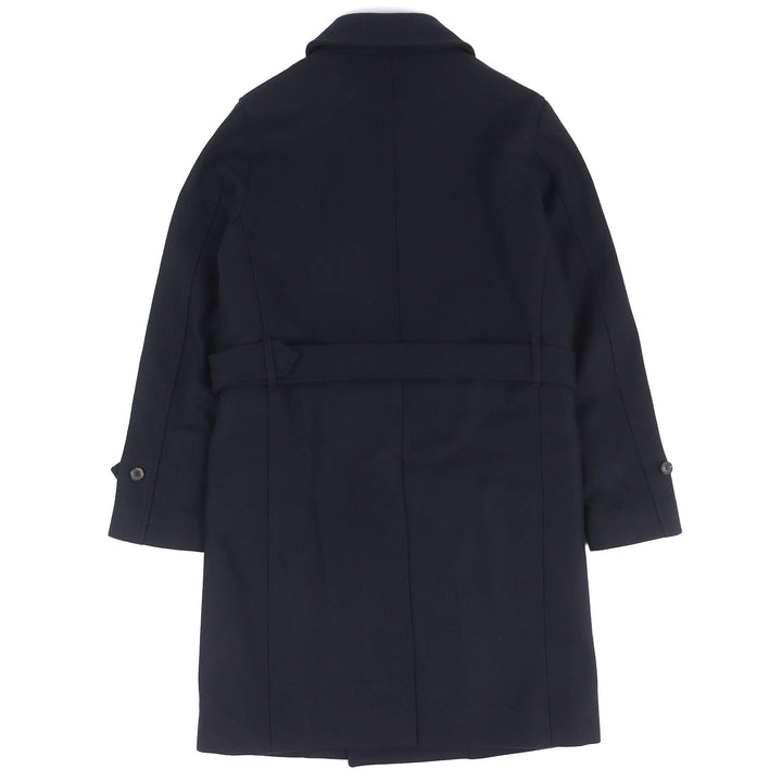 Excellent Mackintosh coat Logo button belted double long Navy wool 34 GM-079