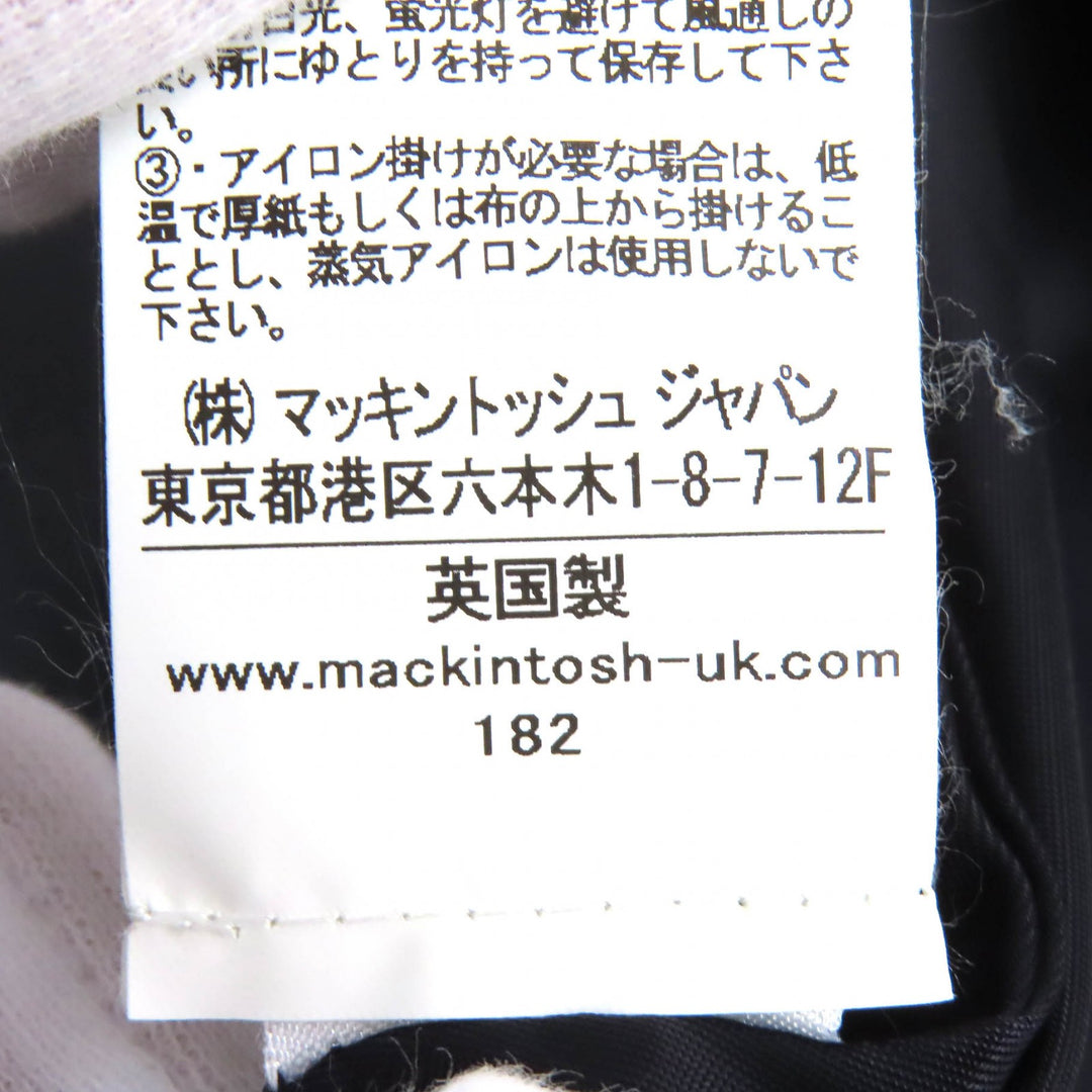 Excellent Mackintosh coat Logo button belted double long Navy wool 34 GM-079