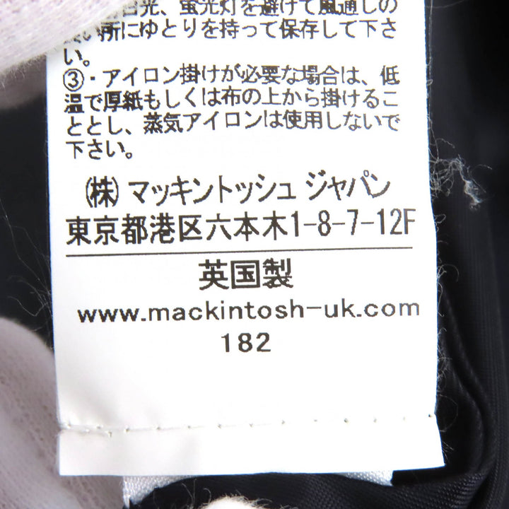 Excellent Mackintosh coat Logo button belted double long Navy wool 34 GM-079