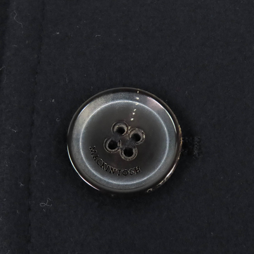 Excellent Mackintosh coat Logo button belted double long Navy wool 34 GM-079