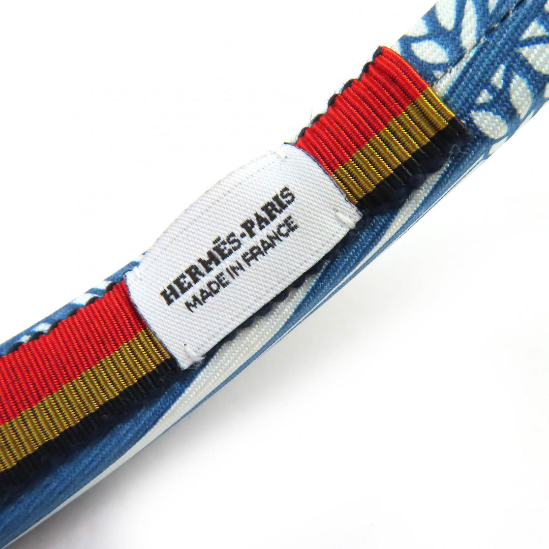 Excellent HERMES Katyusha Gina Zigzag Star Hairband Hair Accessory blue silk