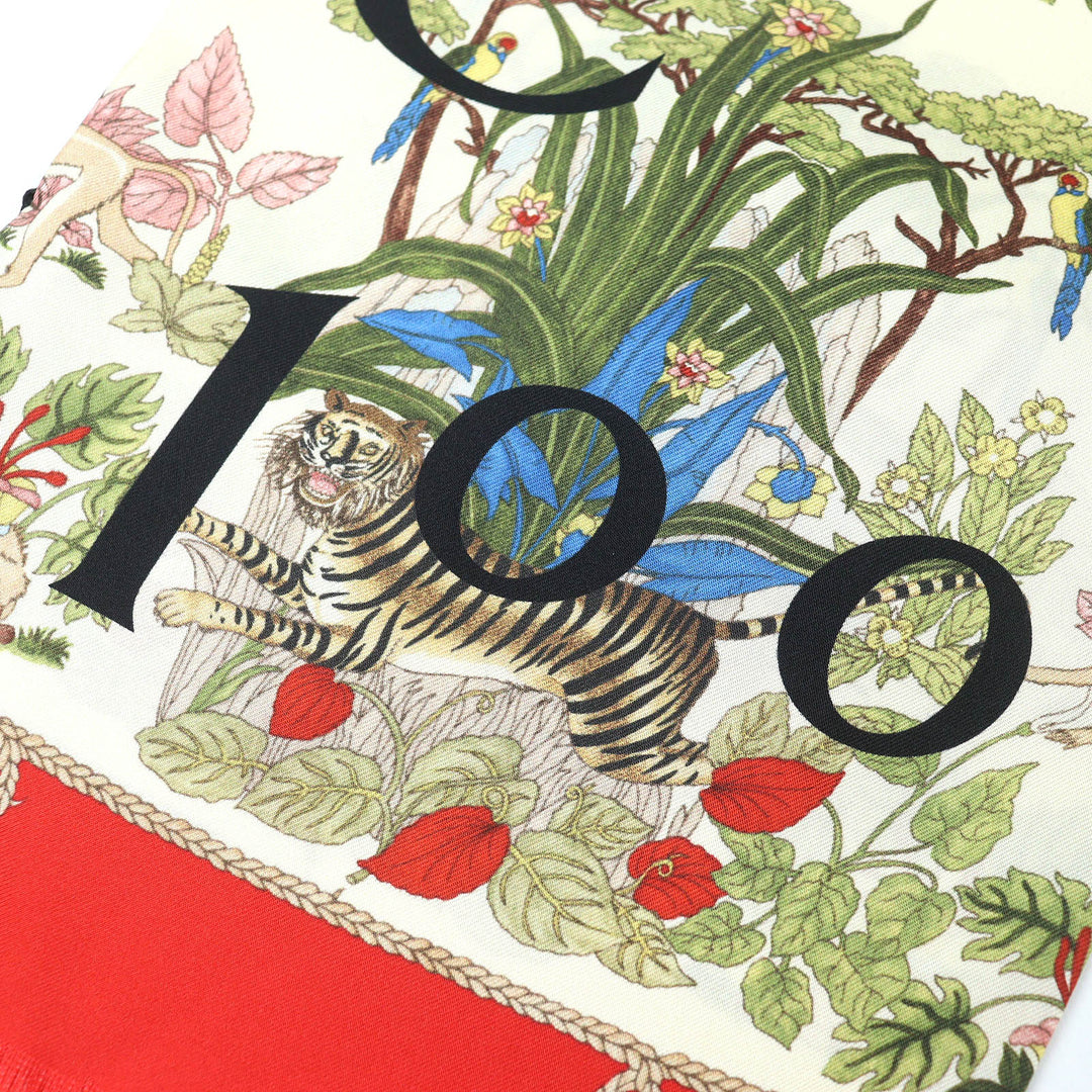 Pristine GUCCI scarf 100th Anniversary Interlocking G Logo Floral silk 692033