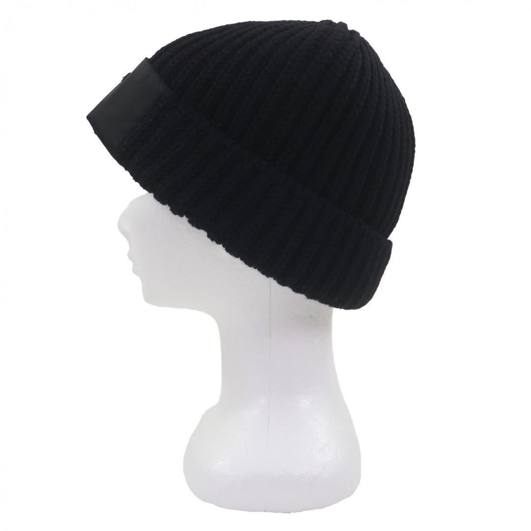 Great PRADA Knit cap black Virgin wool mens L UMD446