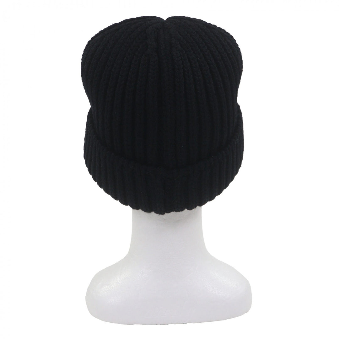 Great PRADA Knit cap black Virgin wool mens L UMD446