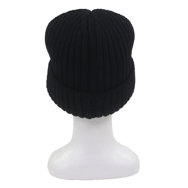 Great PRADA Knit cap black Virgin wool mens L UMD446