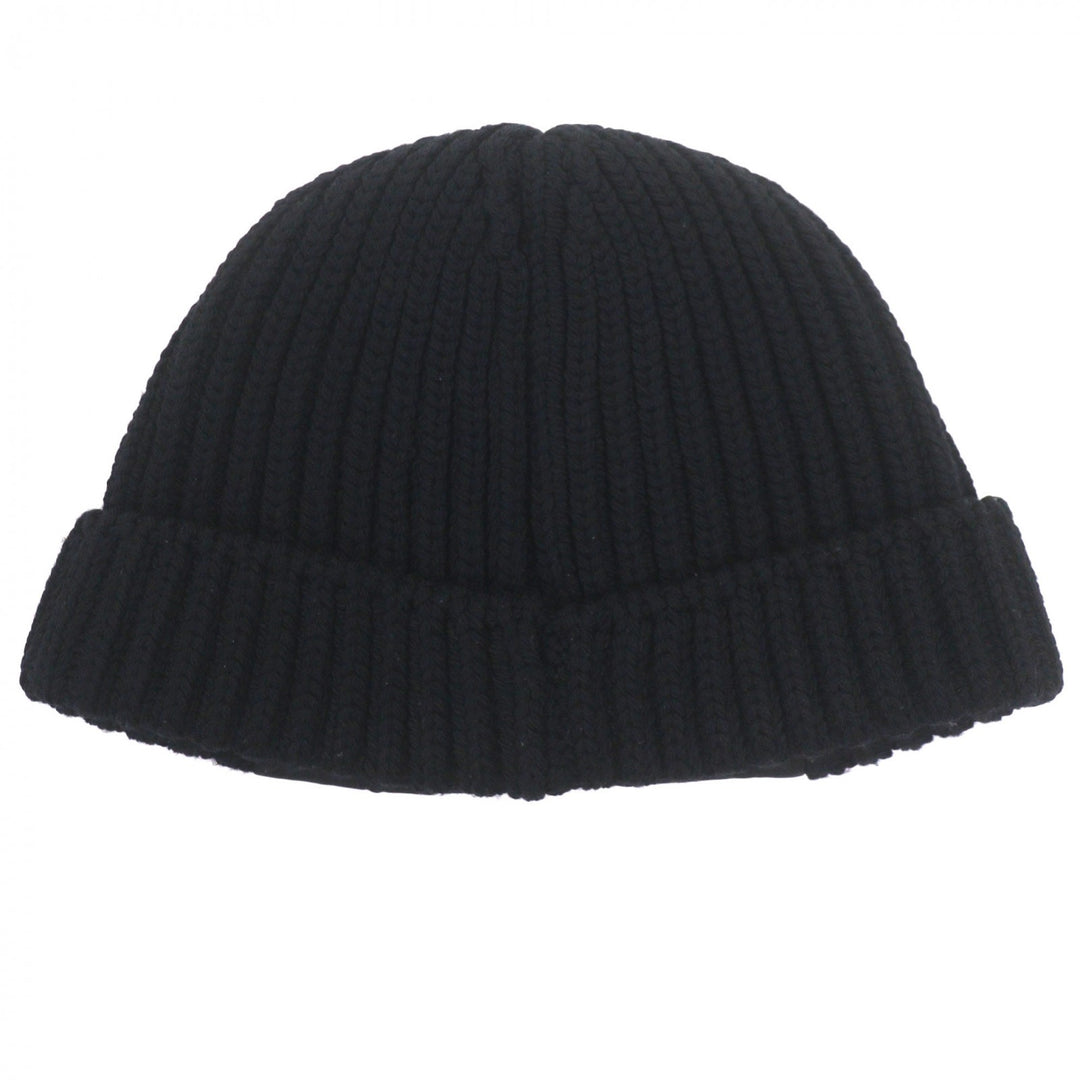Great PRADA Knit cap black Virgin wool mens L UMD446