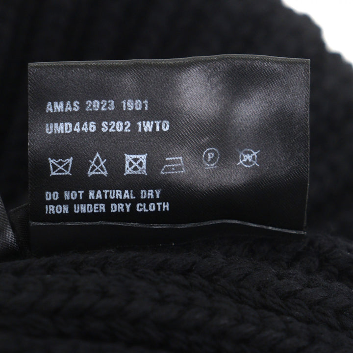 Great PRADA Knit cap black Virgin wool mens L UMD446