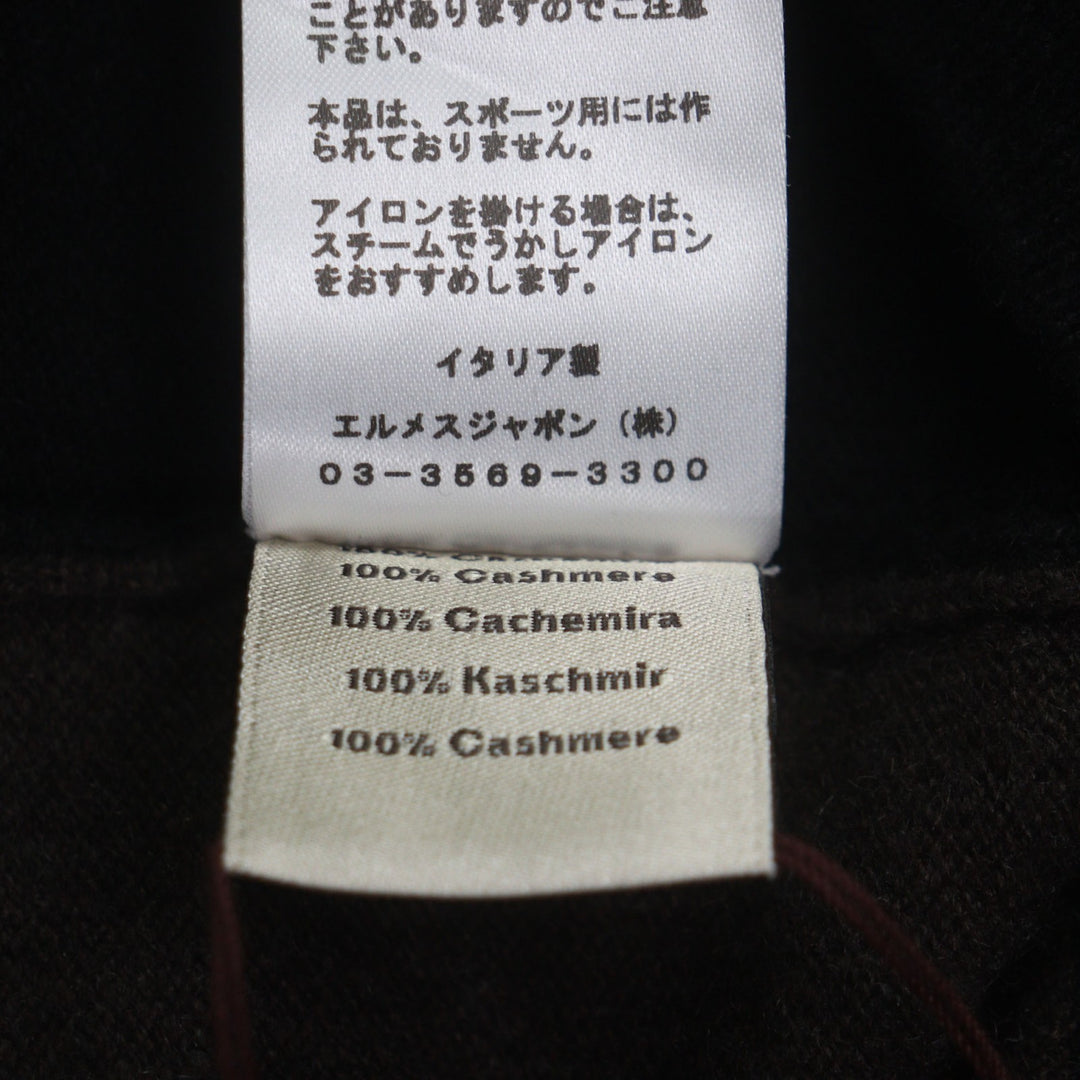 Pristine HERMES sweater Crew neck two-tone pullover knit black cashmere mens XL