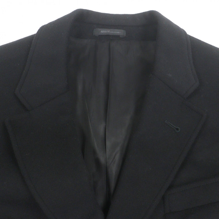 Great ARMANI COLLEZIONI Chester coat Water-repellent single black wool mens 52