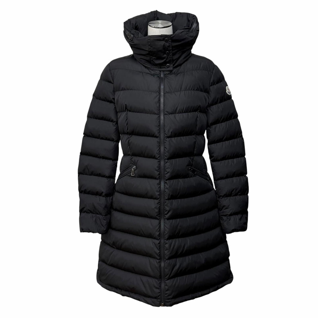 Very Good MONCLER down coat FLAMMETTE Logo patch ZIP UP black Nylon Women 3