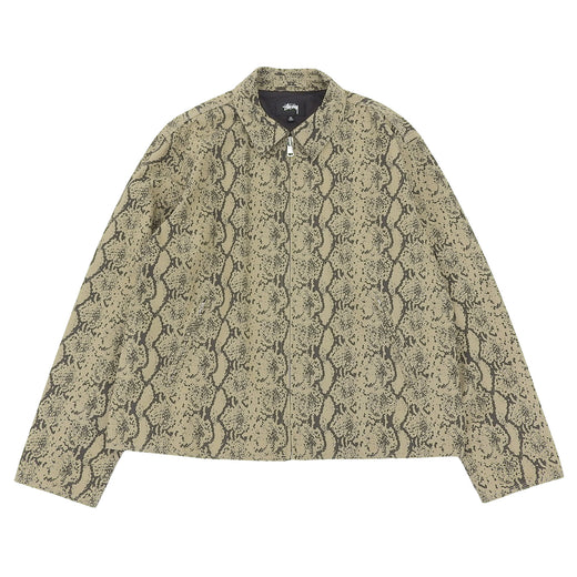 Excellent STUSSY Jacket Gabardine Garage Jacket Snake beige cotton XL 115843