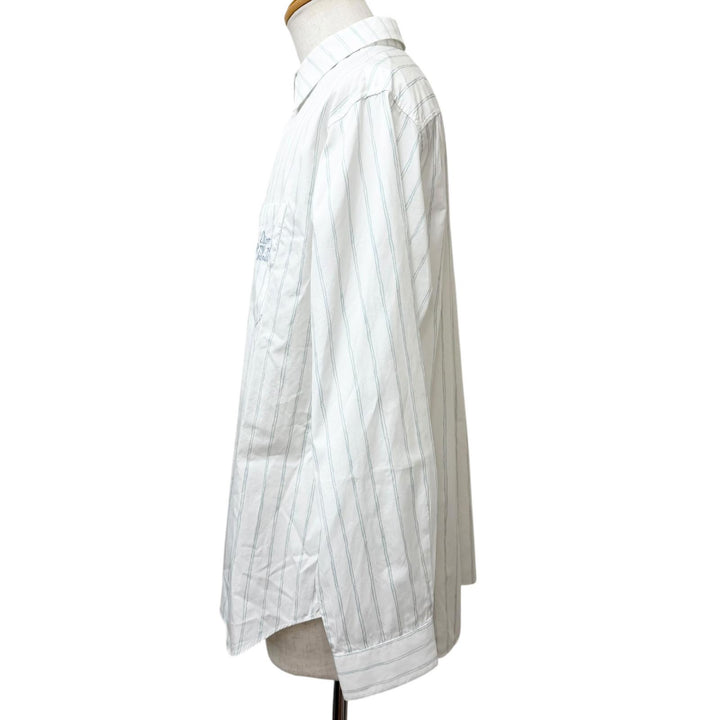 Excellent DIOR Long sleeve shirt Hilton Nell Stripe Pattern Logo Embroidery