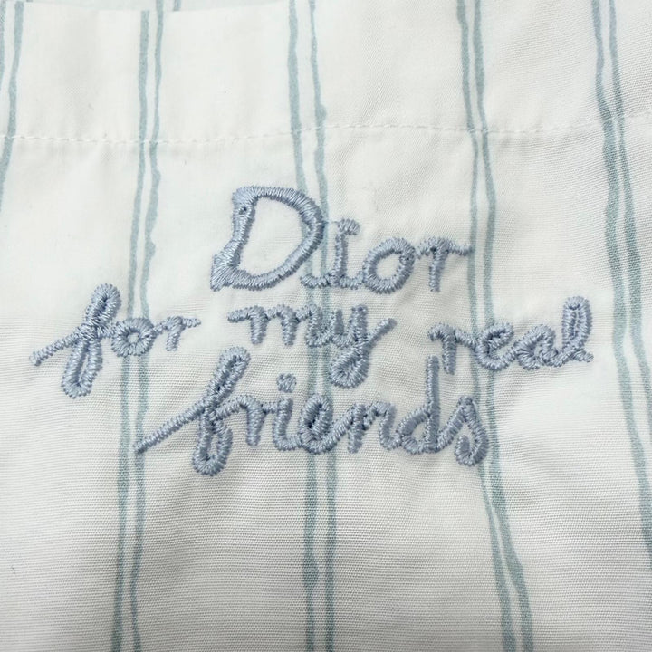 Excellent DIOR Long sleeve shirt Hilton Nell Stripe Pattern Logo Embroidery