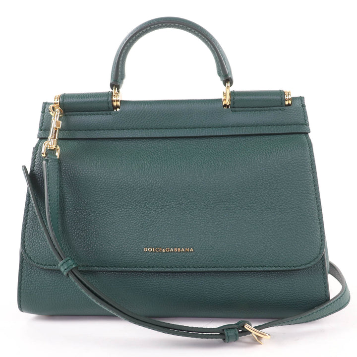 Pristine DOLCE&GABBANA Handbag Sicily Soft Small Leather 2-Way Shoulder Bag