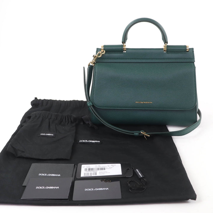 Pristine DOLCE&GABBANA Handbag Sicily Soft Small Leather 2-Way Shoulder Bag