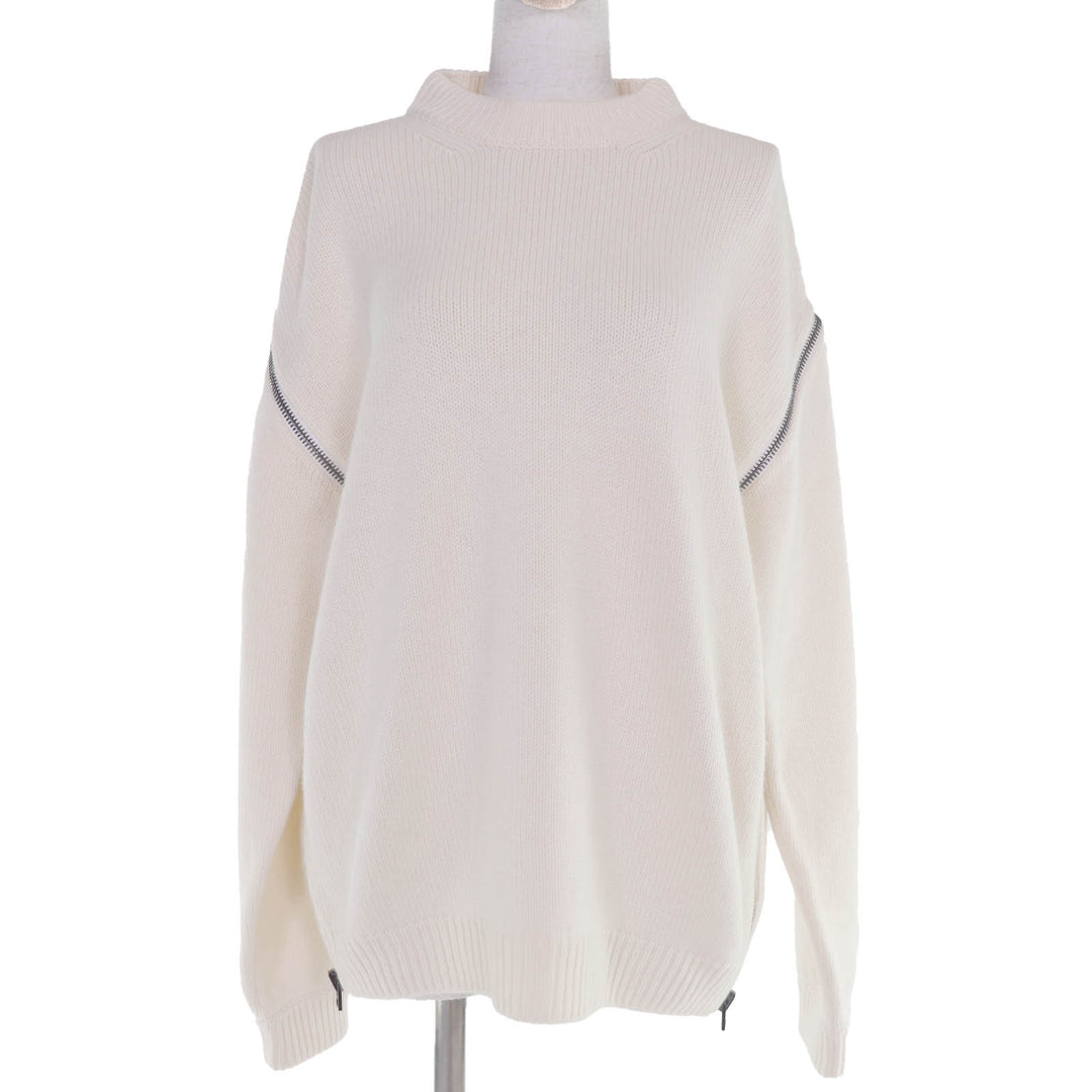 Excellent TOM FORD knit Zip design long sleeves white cashmere Women XXS MAK1191