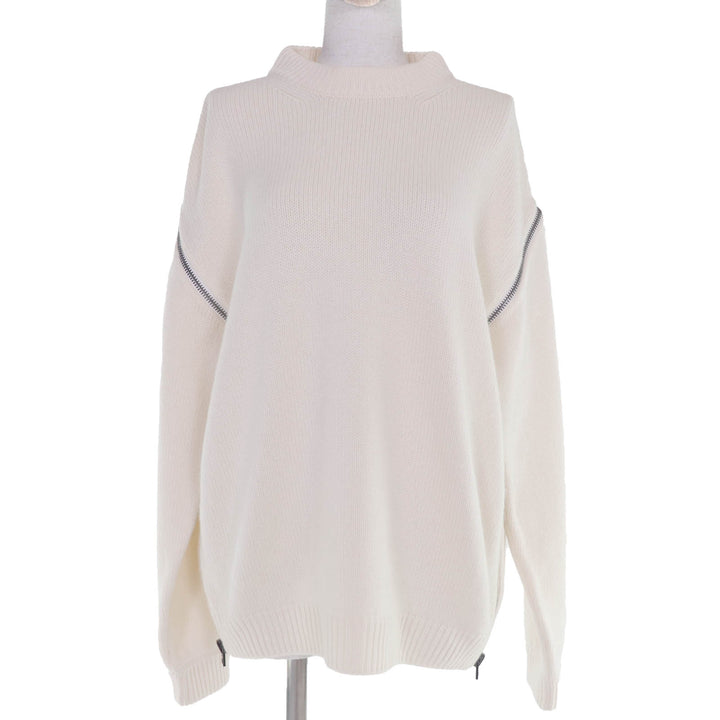 Excellent TOM FORD knit Zip design long sleeves white cashmere Women XXS MAK1191