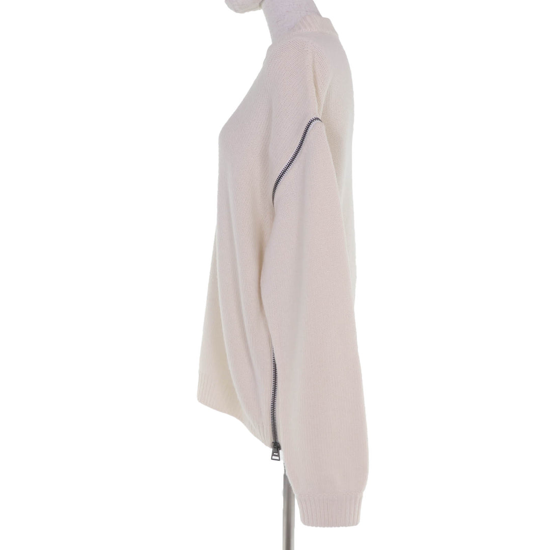 Excellent TOM FORD knit Zip design long sleeves white cashmere Women XXS MAK1191