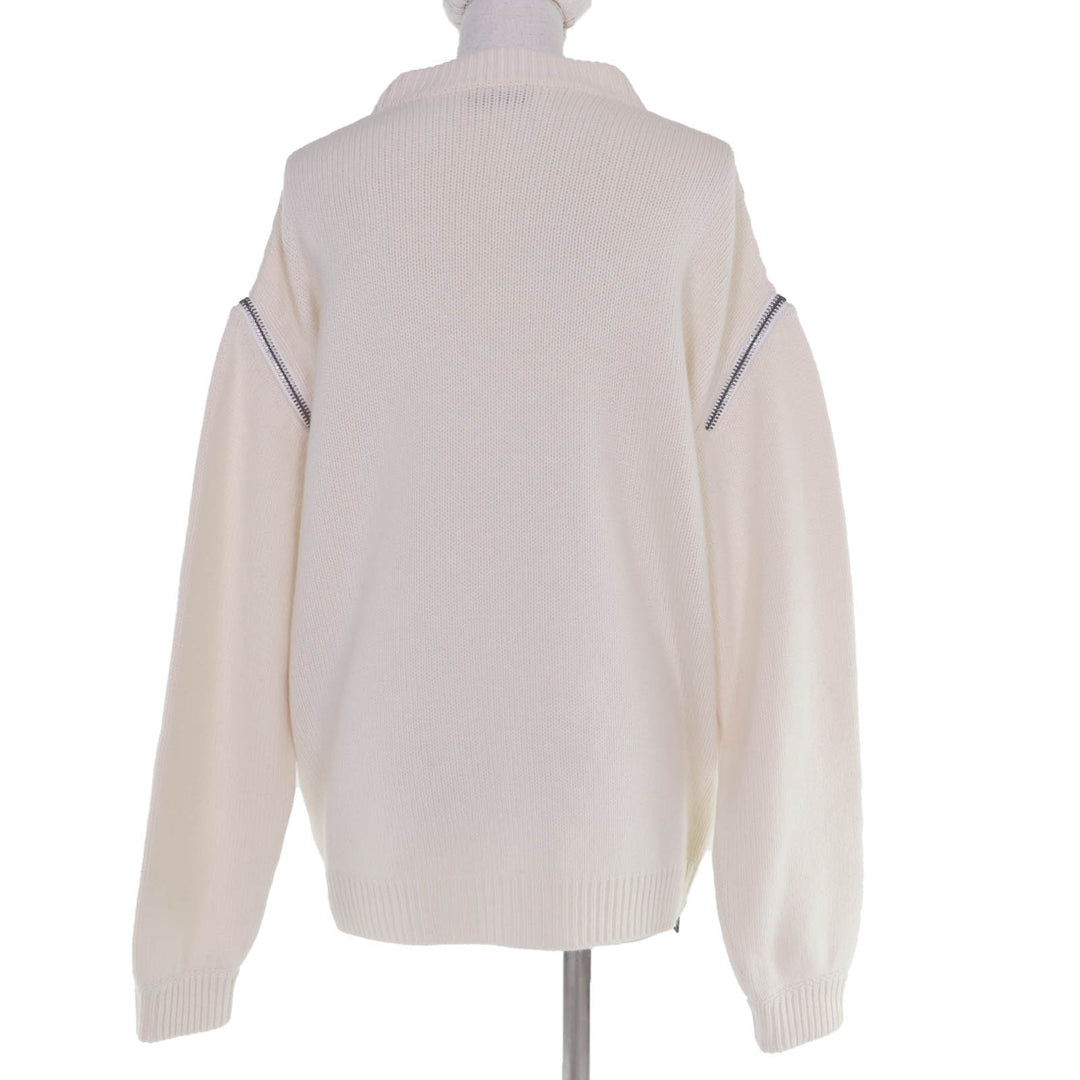 Excellent TOM FORD knit Zip design long sleeves white cashmere Women XXS MAK1191