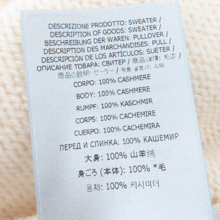 Excellent TOM FORD knit Zip design long sleeves white cashmere Women XXS MAK1191