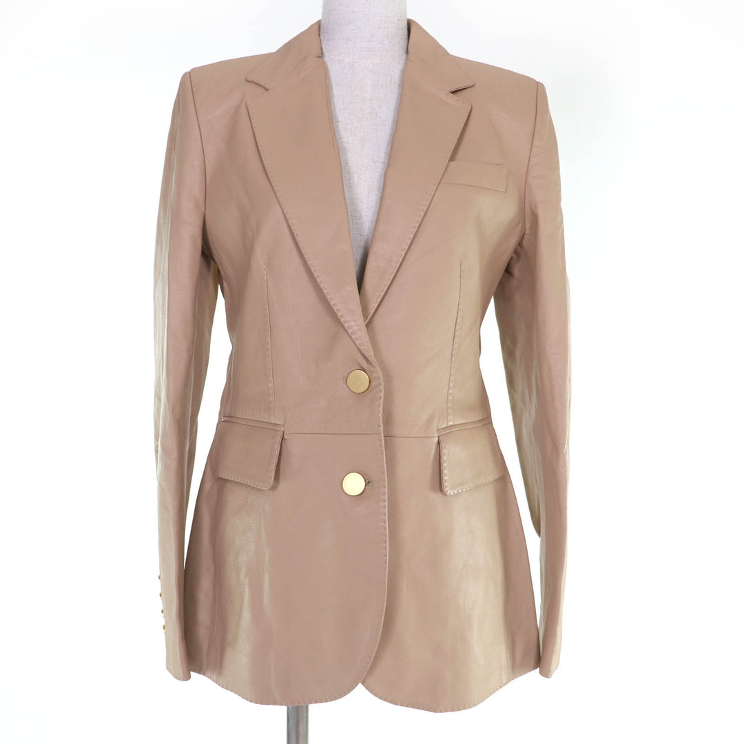 Pristine TAGLIATORE leather jacket SOPHIE PE beige Lamb leather 42 CHE23-02