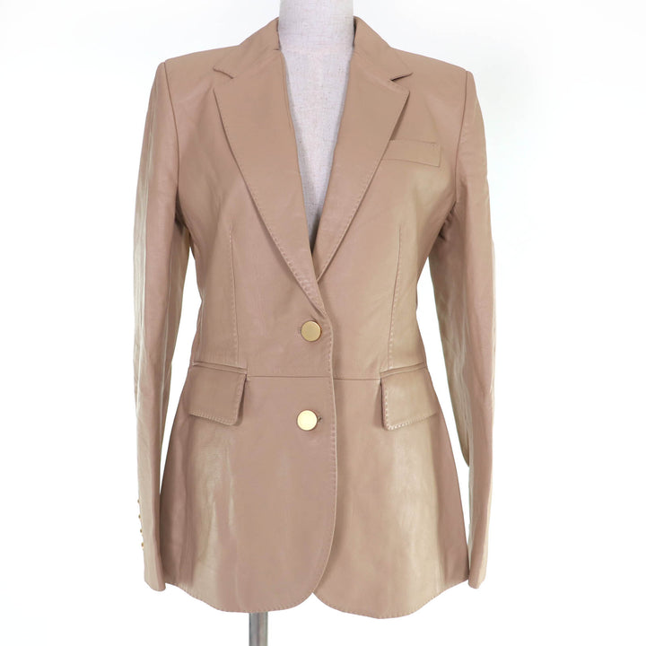 Pristine TAGLIATORE leather jacket SOPHIE PE beige Lamb leather 42 CHE23-02