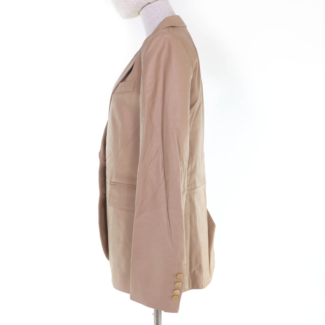 Pristine TAGLIATORE leather jacket SOPHIE PE beige Lamb leather 42 CHE23-02