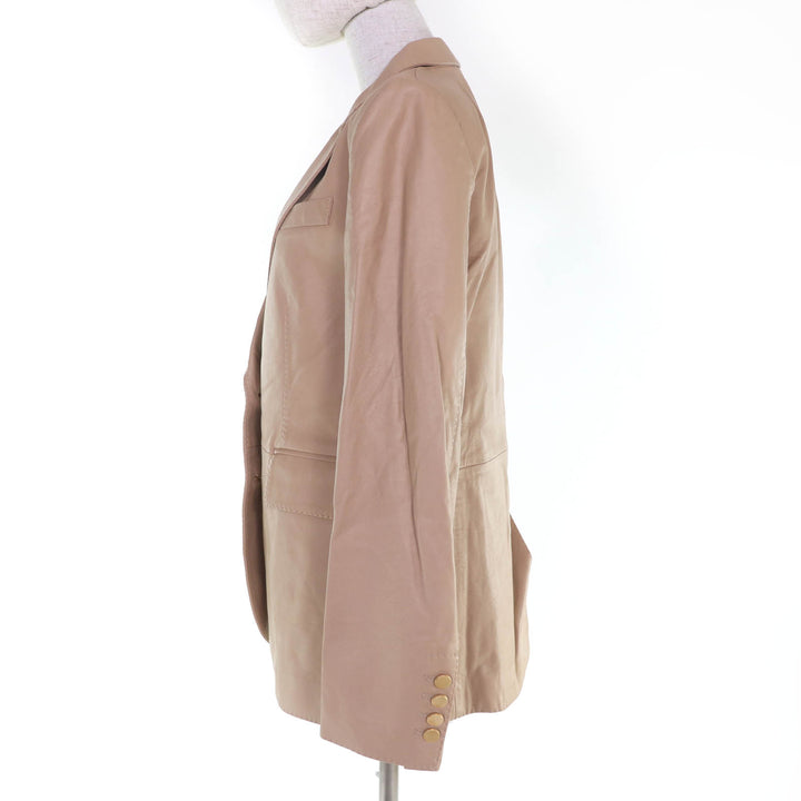 Pristine TAGLIATORE leather jacket SOPHIE PE beige Lamb leather 42 CHE23-02