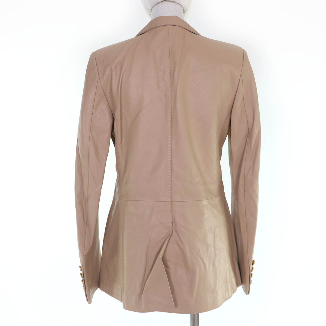 Pristine TAGLIATORE leather jacket SOPHIE PE beige Lamb leather 42 CHE23-02