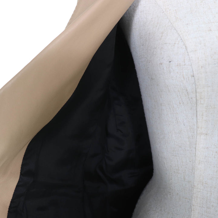 Pristine TAGLIATORE leather jacket SOPHIE PE beige Lamb leather 42 CHE23-02