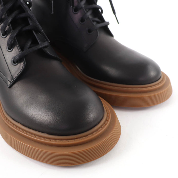 Pristine LOEWE short boots Logo-engraved lace-up leather boots black Women 37