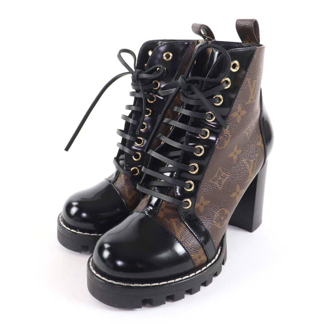 Great LOUIS VUITTON short boots Star Trail Line Brown Monogram canvas Women 38