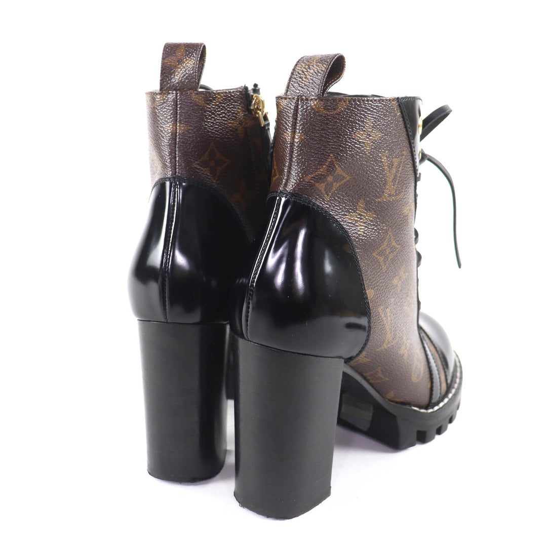 Great LOUIS VUITTON short boots Star Trail Line Brown Monogram canvas Women 38