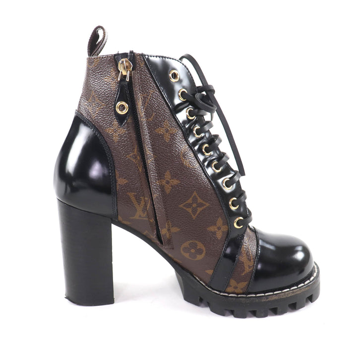 Great LOUIS VUITTON short boots Star Trail Line Brown Monogram canvas Women 38