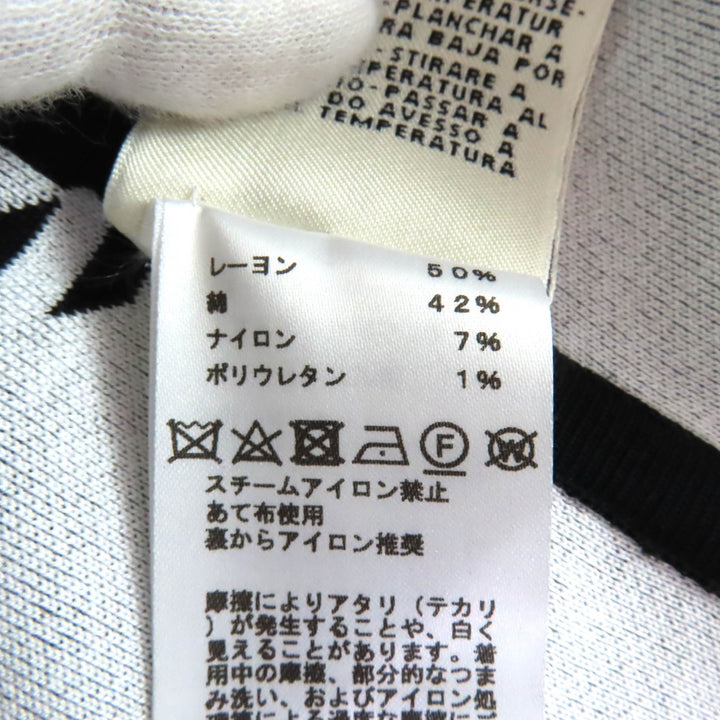 Excellent HERMES one piece All-over pattern cross line sleeveless black Rayon 34