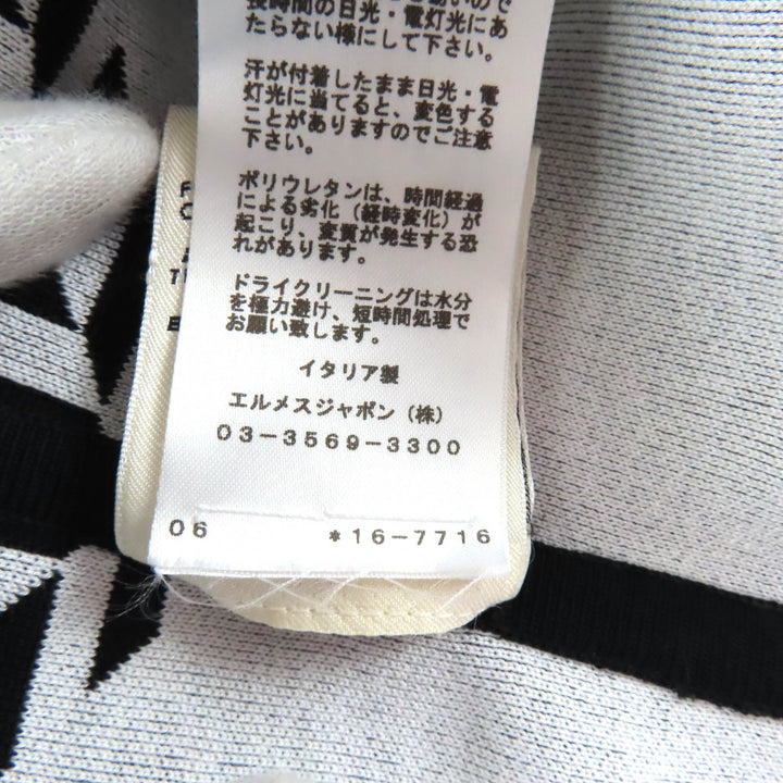 Excellent HERMES one piece All-over pattern cross line sleeveless black Rayon 34