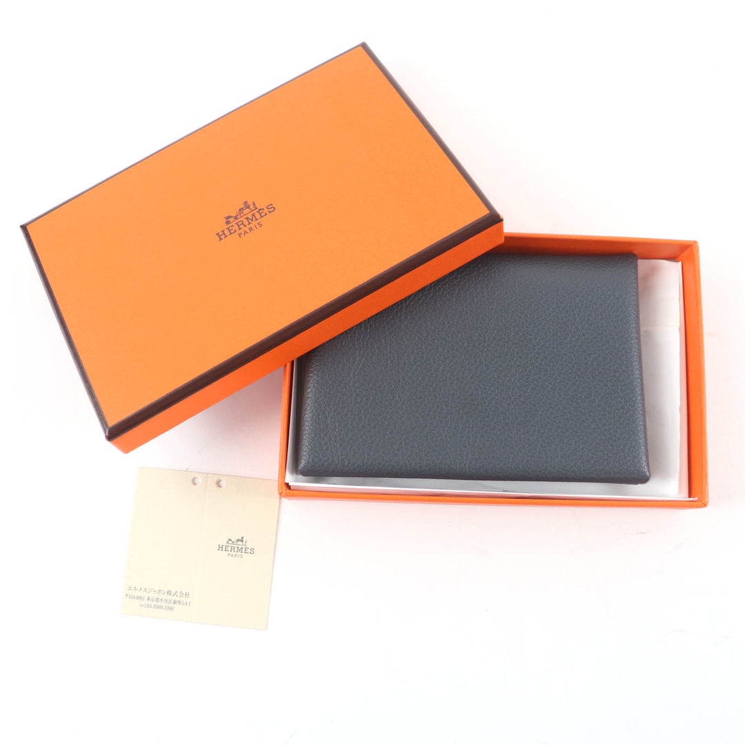 Great HERMES Coin case Calvi duo Evercolor Leather Women