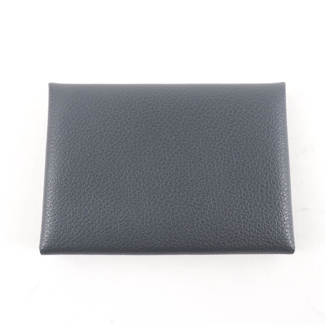 Great HERMES Coin case Calvi duo Evercolor Leather Women